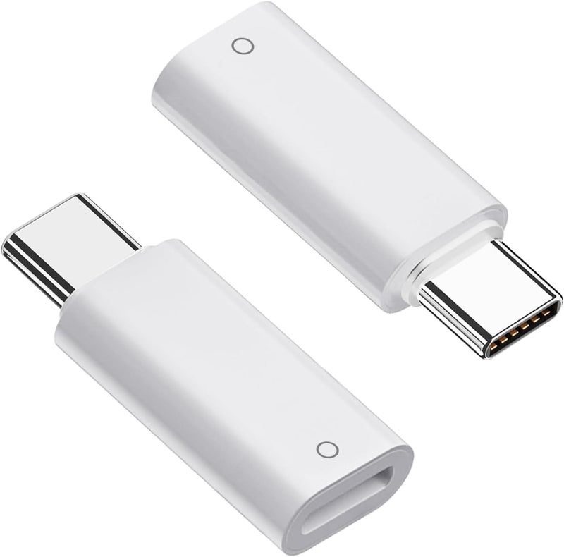 AreMe USB C to Pencil Adapter for Apple Pencil 1st Generation, USB-C Male to Pencil Charging Adapter for iPad 10th Gen, Type C iPencil Charger Connector Dongle Connector for iPad 10 (White, 2 Pack) - Image 1